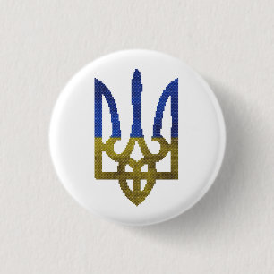 Ukrainisches Button aus Tryzub-Wappen