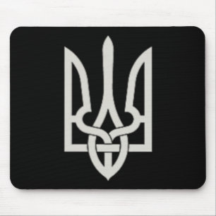 Ukrainisches Dreizack-Emblem Rette Ukraine Widerst Mousepad