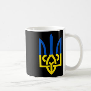 Ukrainisches Dreizack-Symbol - Ukraine-Flagge Unte Kaffeetasse