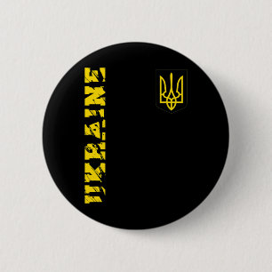Ukrainisches Dreizack-Ukraine-Shirt Tryzub-Support Button