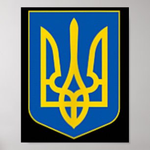 Ukrainisches Dreizack-Wappen-Logo Poster