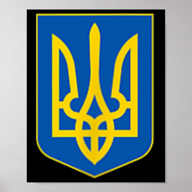 Ukrainisches Dreizack-Wappen-Logo  Poster (Vorne)