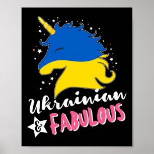 Ukrainisches Einhorn Ukraine-Flagge Poster