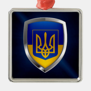 ukrainisches Emblem Silbernes Ornament