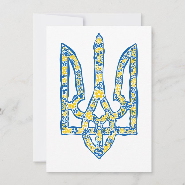 Ukrainisches Emblem trident tryzub ethnisch (Vorderseite)