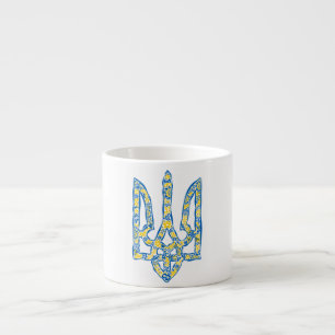Ukrainisches Emblem trident tryzub ethnisch Espressotasse