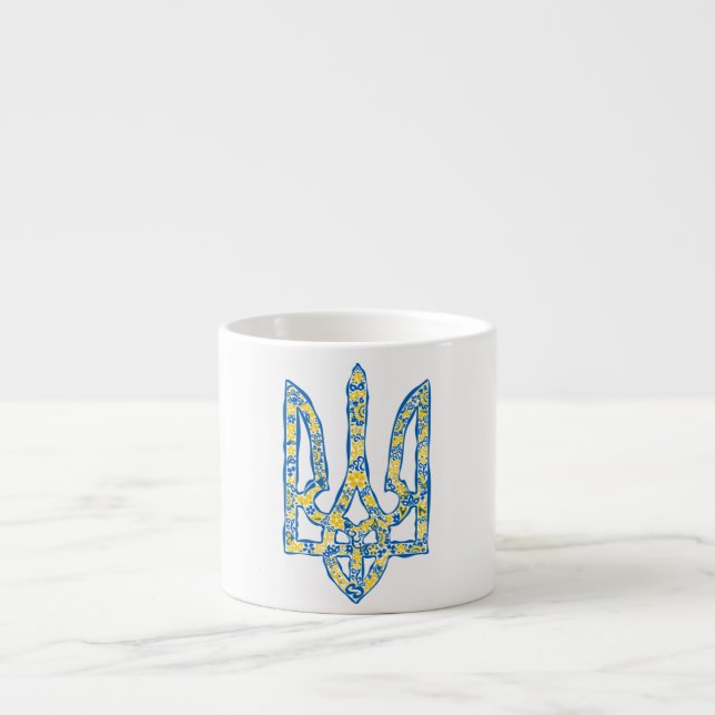 Ukrainisches Emblem trident tryzub ethnisch Espressotasse (Vorderseite)