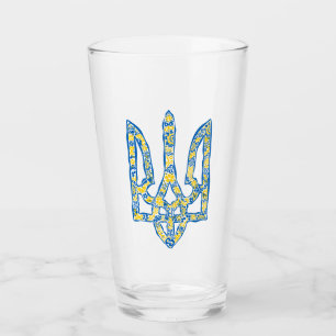 Ukrainisches Emblem trident tryzub ethnisch Glas