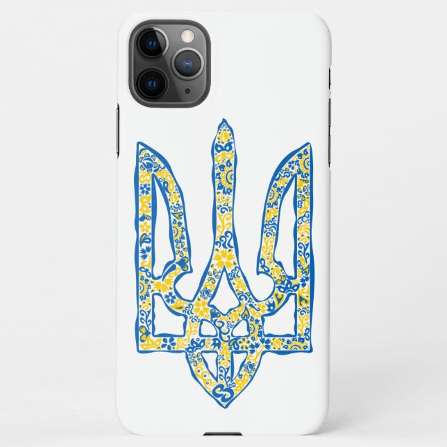 Ukrainisches Emblem trident tryzub ethnisch iPhone Hülle (Rückseite)