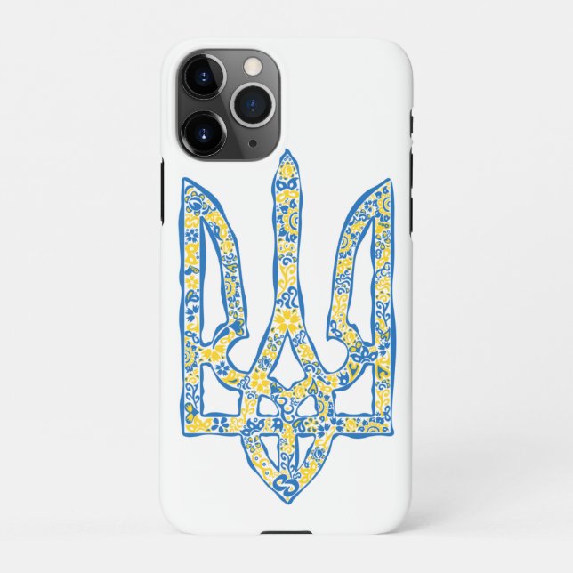 Ukrainisches Emblem trident tryzub ethnisch iPhone Hülle (Rückseite)
