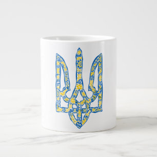 Ukrainisches Emblem trident tryzub ethnisch Jumbo-Tasse