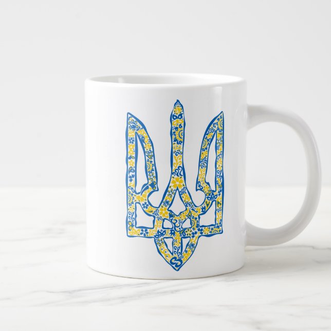 Ukrainisches Emblem trident tryzub ethnisch Jumbo-Tasse (Rechts)