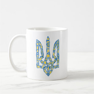 Ukrainisches Emblem trident tryzub ethnisch Kaffeetasse