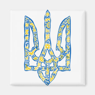 Ukrainisches Emblem trident tryzub ethnisch Magnet