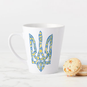 Ukrainisches Emblem trident tryzub ethnisch Milchtasse