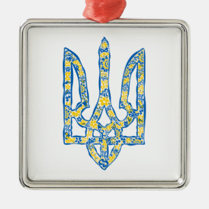 Ukrainisches Emblem trident tryzub ethnisch Ornament Aus Metall