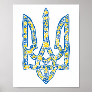 Ukrainisches Emblem trident tryzub ethnisch Poster