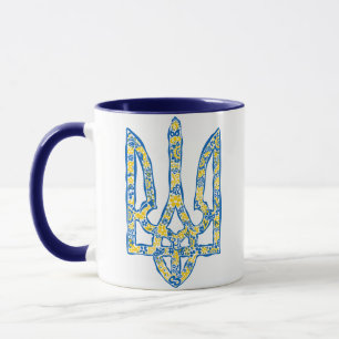 Ukrainisches Emblem trident tryzub ethnisch Tasse