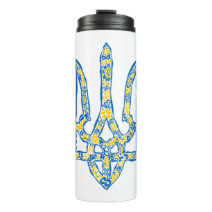 Ukrainisches Emblem trident tryzub ethnisch Thermosbecher