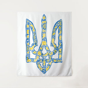 Ukrainisches Emblem trident tryzub ethnisch Wandteppich