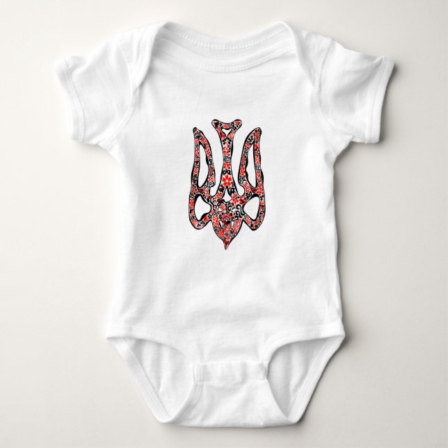 Ukrainisches Emblem trident tryzub stilisiert Baby Strampler (Vorderseite)