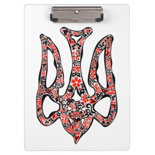 Ukrainisches Emblem trident tryzub stilisiert Klemmbrett