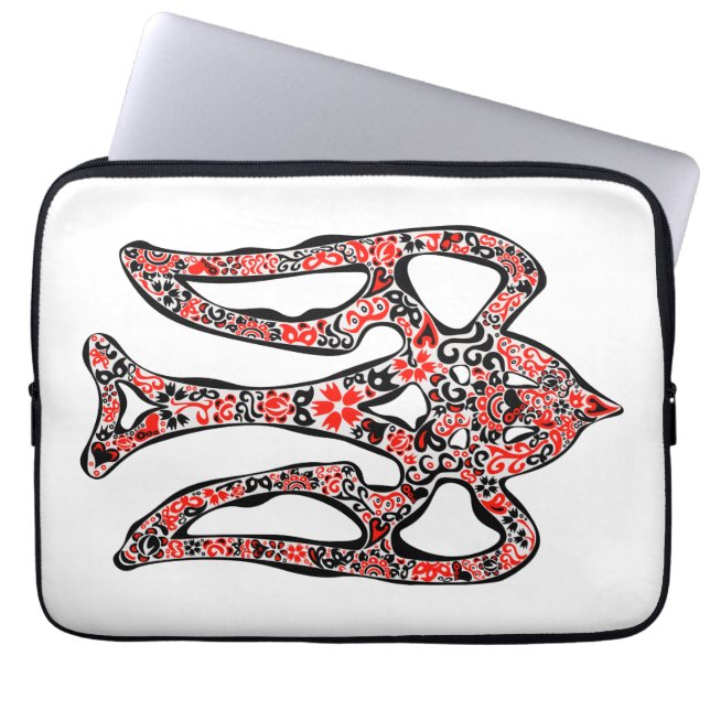 Ukrainisches Emblem trident tryzub stilisiert Laptopschutzhülle (Vorderseite)