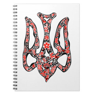 Ukrainisches Emblem trident tryzub stilisiert Notizblock