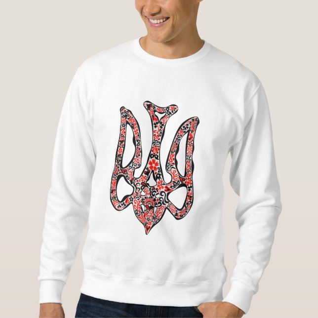 Ukrainisches Emblem trident tryzub stilisiert Sweatshirt (Vorderseite)