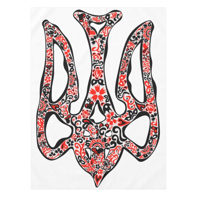 Ukrainisches Emblem trident tryzub stilisiert Tischdecke (Vorderseite)