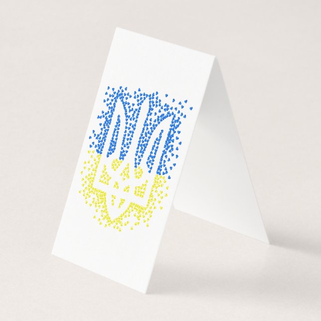 Ukrainisches Emblem trident tryzub zerstreut Herze (Rückseite)