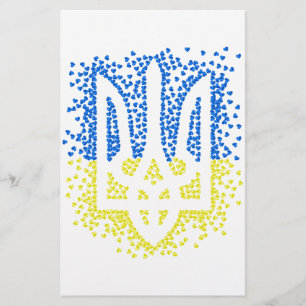 Ukrainisches Emblem trident tryzub zerstreut Herze Briefpapier