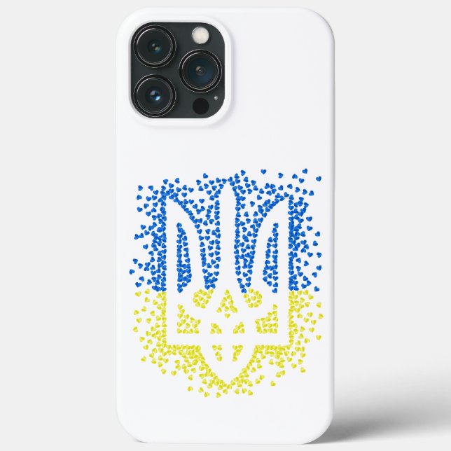 Ukrainisches Emblem trident tryzub zerstreut Herze Case-Mate iPhone Hülle (Rückseite)