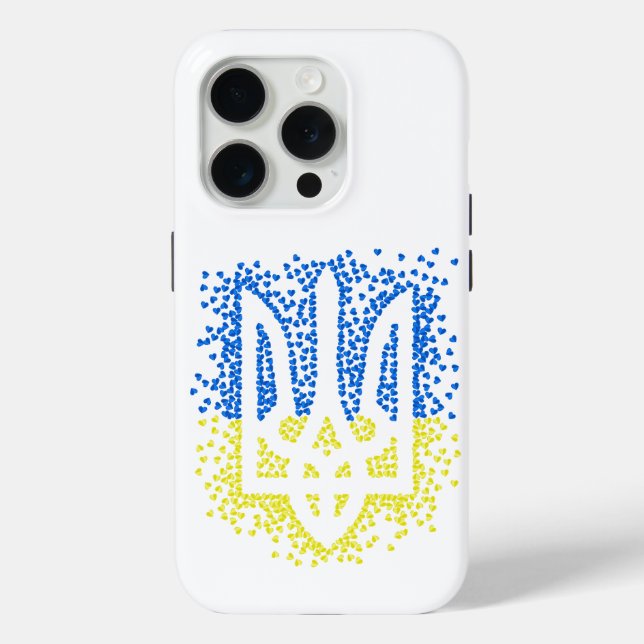 Ukrainisches Emblem trident tryzub zerstreut Herze Case-Mate iPhone Hülle (Rückseite)