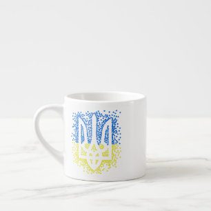 Ukrainisches Emblem trident tryzub zerstreut Herze Espressotasse