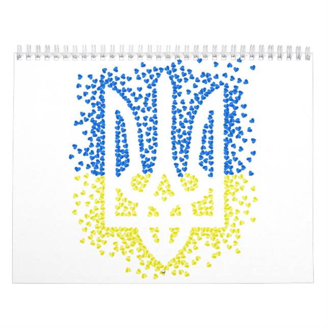 Ukrainisches Emblem trident tryzub zerstreut Herze Kalender (Titelbild)