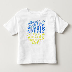 Ukrainisches Emblem trident tryzub zerstreut Herze Kleinkind T-shirt