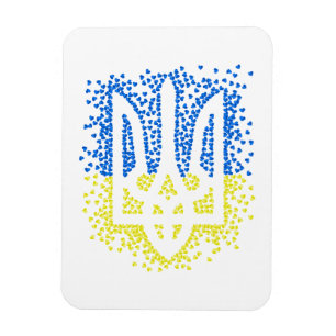 Ukrainisches Emblem trident tryzub zerstreut Herze Magnet