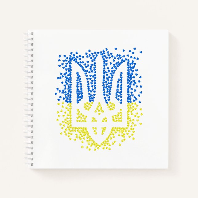 Ukrainisches Emblem trident tryzub zerstreut Herze Notizbuch (Vorderseite)