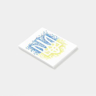 Ukrainisches Emblem trident tryzub zerstreut Herze Post-it Klebezettel