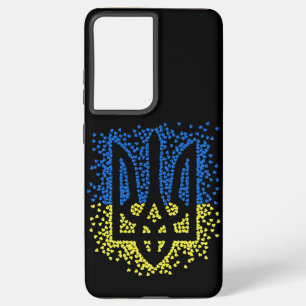 Ukrainisches Emblem trident tryzub zerstreut Herze Samsung Galaxy Hülle