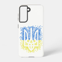 Ukrainisches Emblem trident tryzub zerstreut Herze