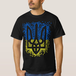 Ukrainisches Emblem trident tryzub zerstreut Herze T-Shirt