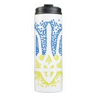 Ukrainisches Emblem trident tryzub zerstreut Herze