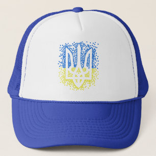Ukrainisches Emblem trident tryzub zerstreut Herze Truckerkappe