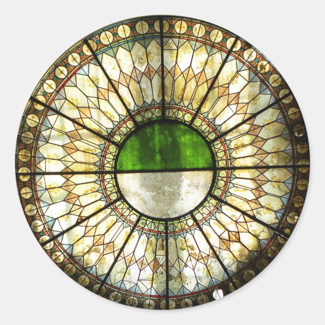 Ukrainisches Fenster Runder Aufkleber (Vorderseite)