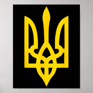 Ukrainisches Flaggen-Wappen-Symbol-Logo Ukraine Poster
