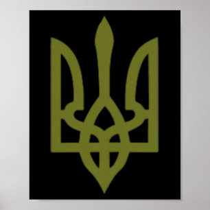 Ukrainisches Flaggen-Wappen-Symbol-Zeichen-Logo Uk Poster