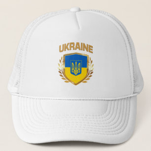 ukrainisches Flaggenschild und Emblem Truckerkappe