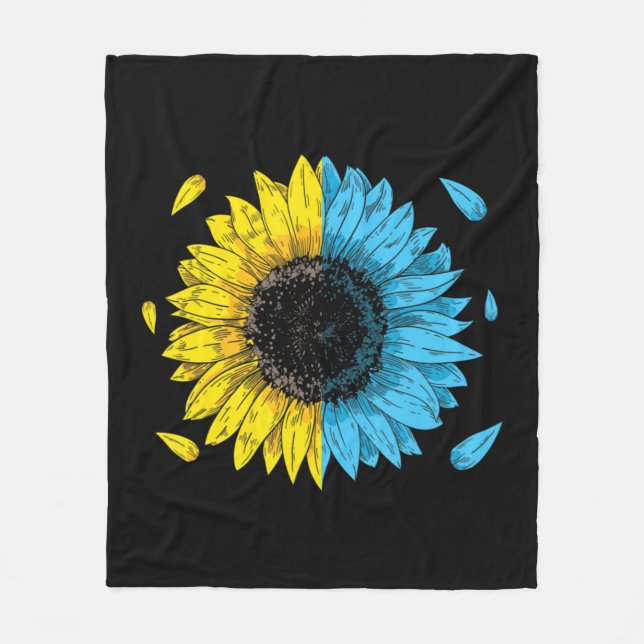 Ukrainisches Flaggensymbol Tryzub Liebe Unterstütz Fleecedecke (Vorderseite)